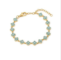Bracciale fiori di zircone – Azzurro