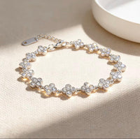 Bracciale fiori di zircone – Cristallo Argento