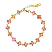 Bracciale fiori di zircone – Rosa