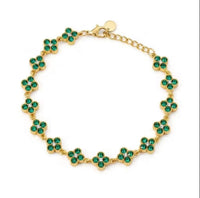 Bracciale fiori di zircone – Verde Smeraldo